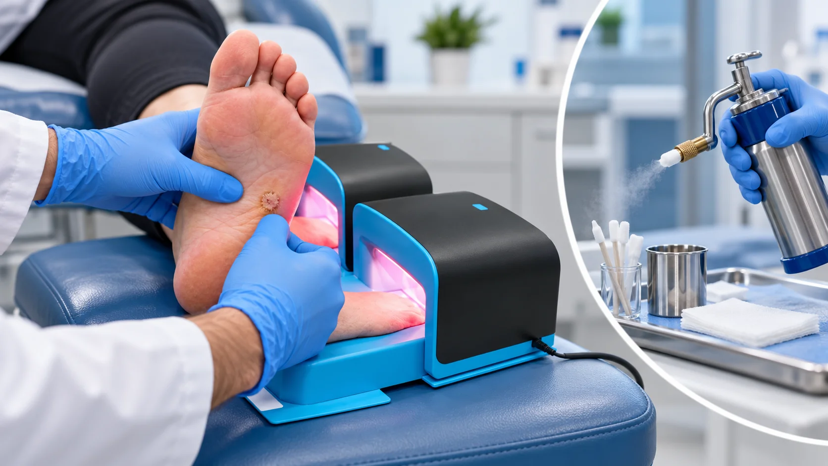 Swift System vs Cryotherapy for Plantar Warts